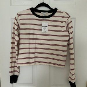 Striped crop sweatshirt